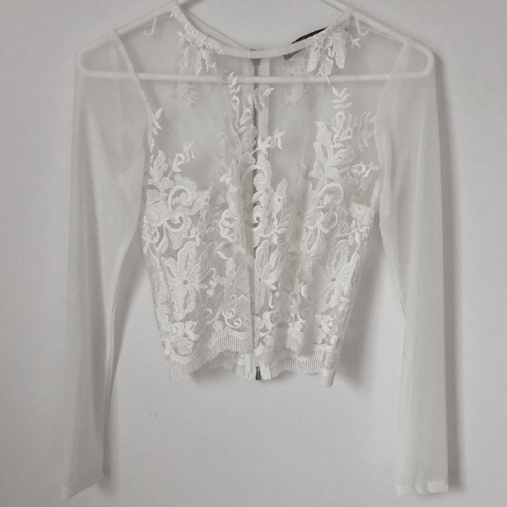 showpo mesh lace long sleeve